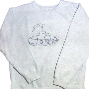 vtg Delta Fleece Submarine Test‎ Graphic Sweatshirt  L Light Grey Pullover retro